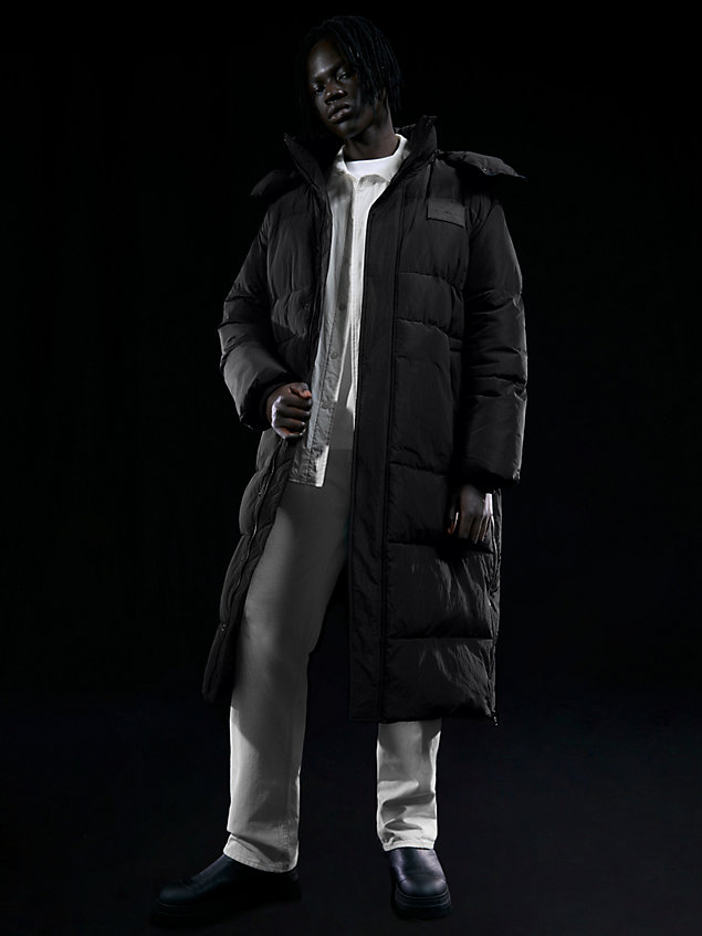 black unisex padded puffer coat for unisex calvin klein jeans