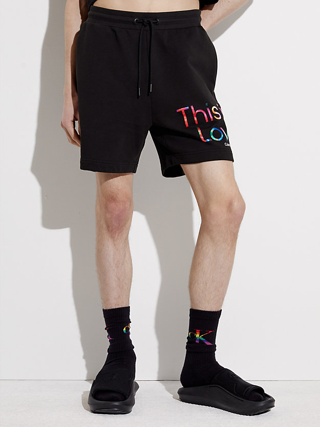 ck black unisex jogger shorts - pride for unisex calvin klein jeans