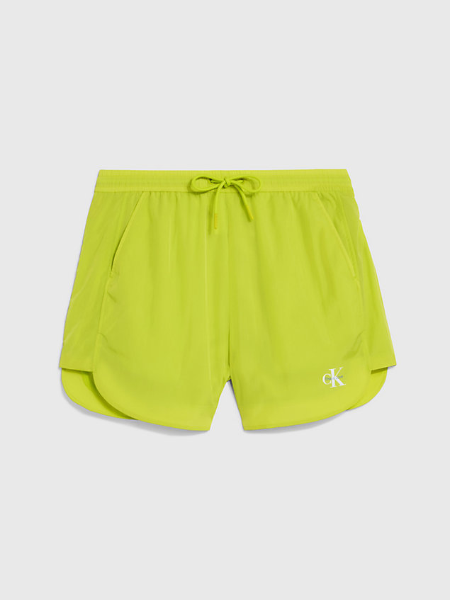 green unisex nylon runner shorts - pride for unisex calvin klein jeans