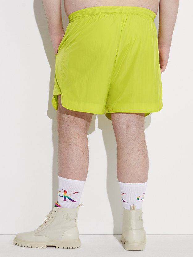 lemon lime unisex nylon runner shorts - pride for unisex calvin klein jeans