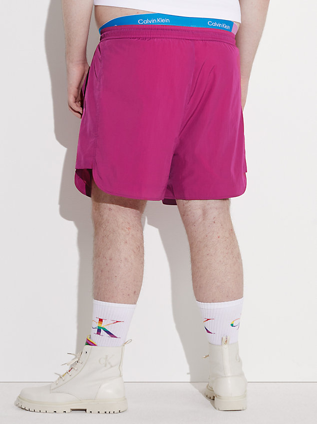 purple unisex nylon runner shorts - pride for unisex calvin klein jeans