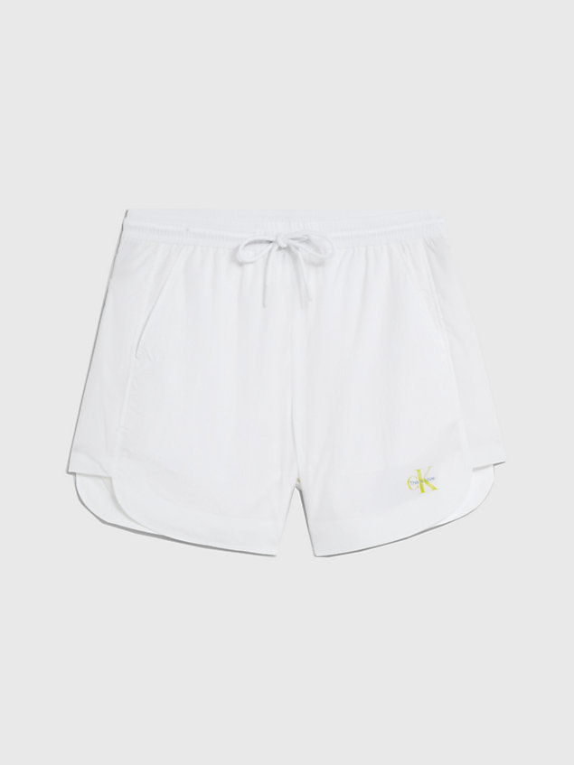 white unisex nylon korte sportbroek - pride voor unisex - calvin klein jeans