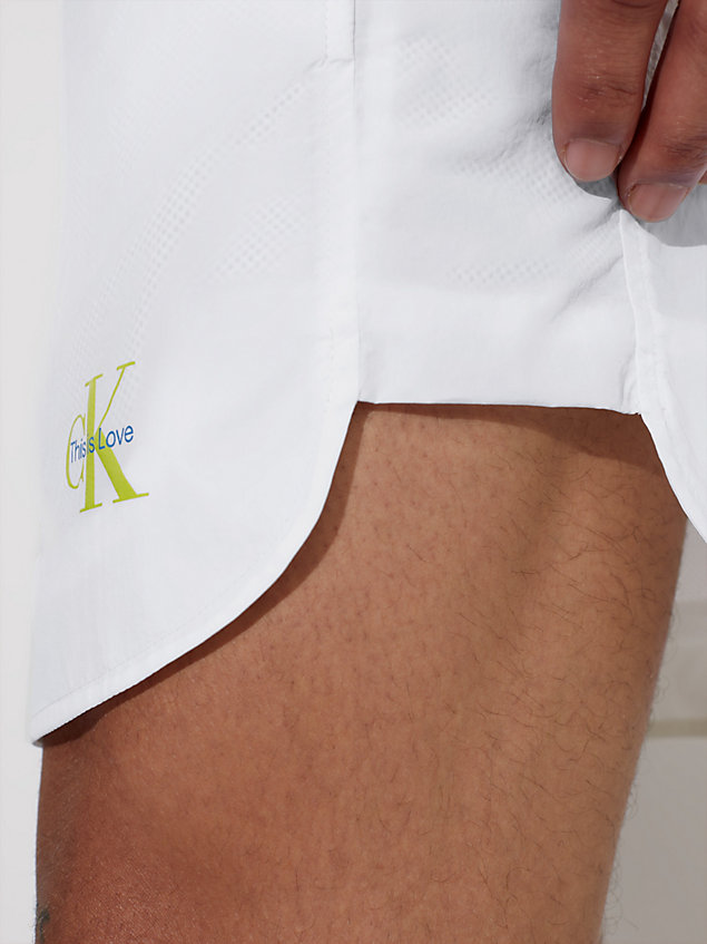 white unisex nylon runner shorts - pride for unisex calvin klein jeans