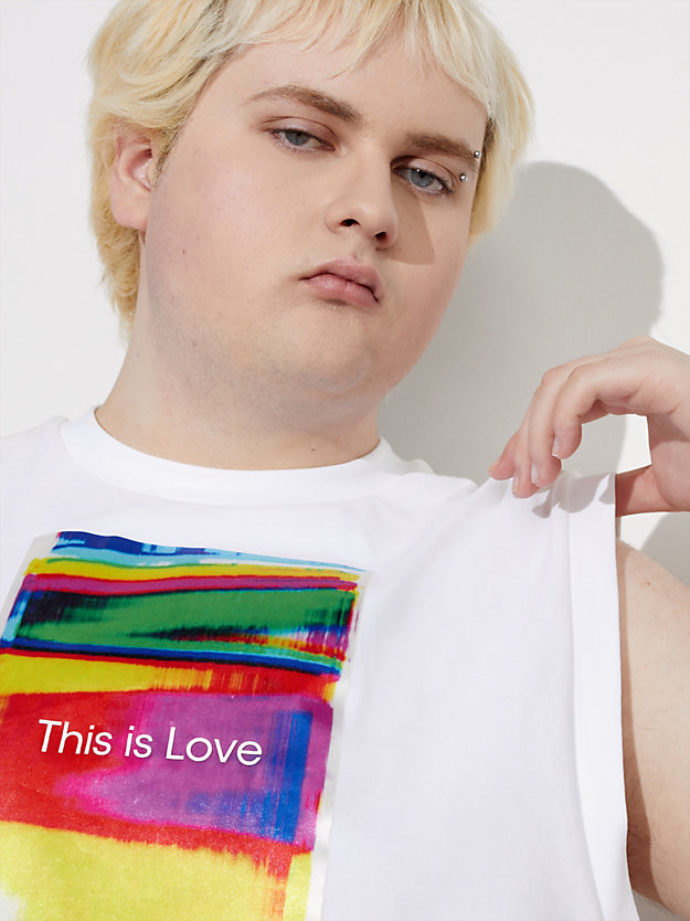 BRIGHT WHITE Camiseta de tirantes estampada unisex - Pride de unisex CALVIN KLEIN JEANS