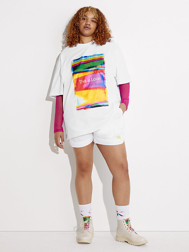 bright white unisex printed t-shirt - pride for unisex calvin klein jeans