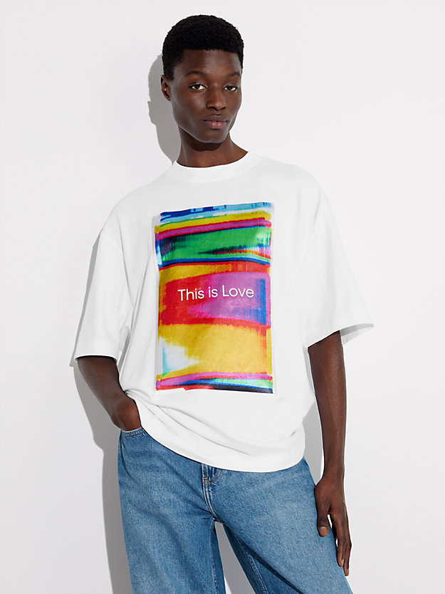 BRIGHT WHITE Unisex Printed T-shirt - Pride for unisex CALVIN KLEIN JEANS