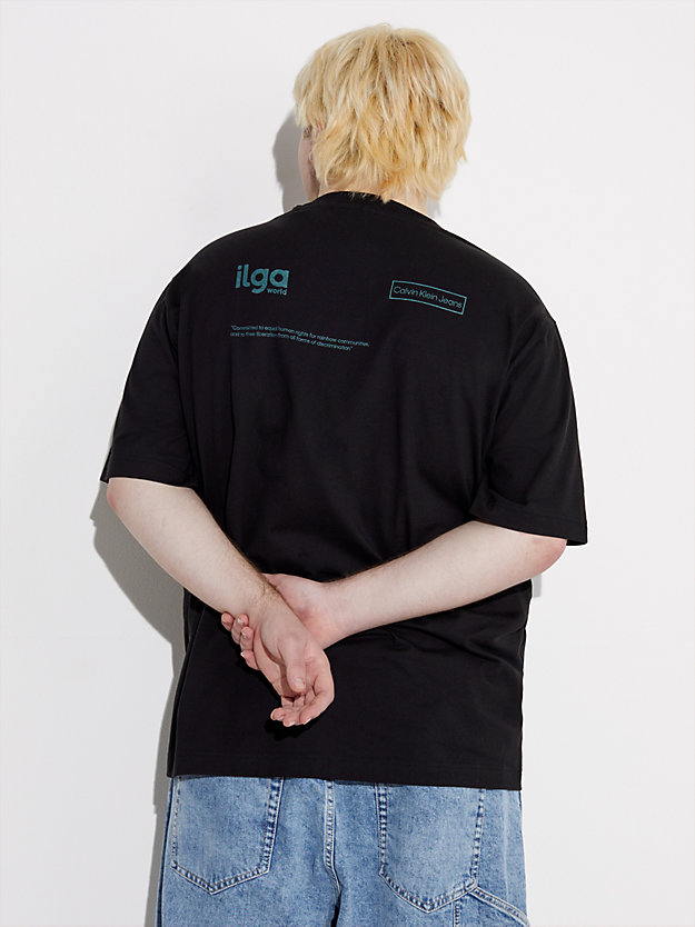 t-shirt unisexe oversize imprimé - pride ck black pour unisex calvin klein jeans