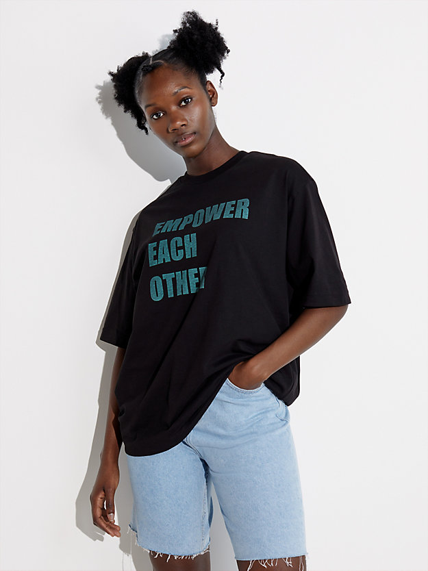 ck black unisex oversized printed t-shirt - pride for unisex calvin klein jeans