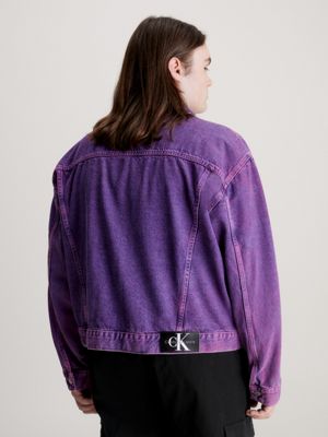 Calvin Klein Unisex Boxy Denim Jacket in Purple