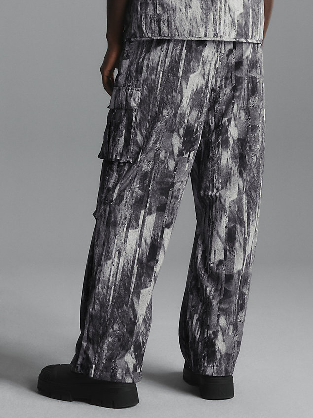 grey unisex printed cargo pants for unisex calvin klein jeans