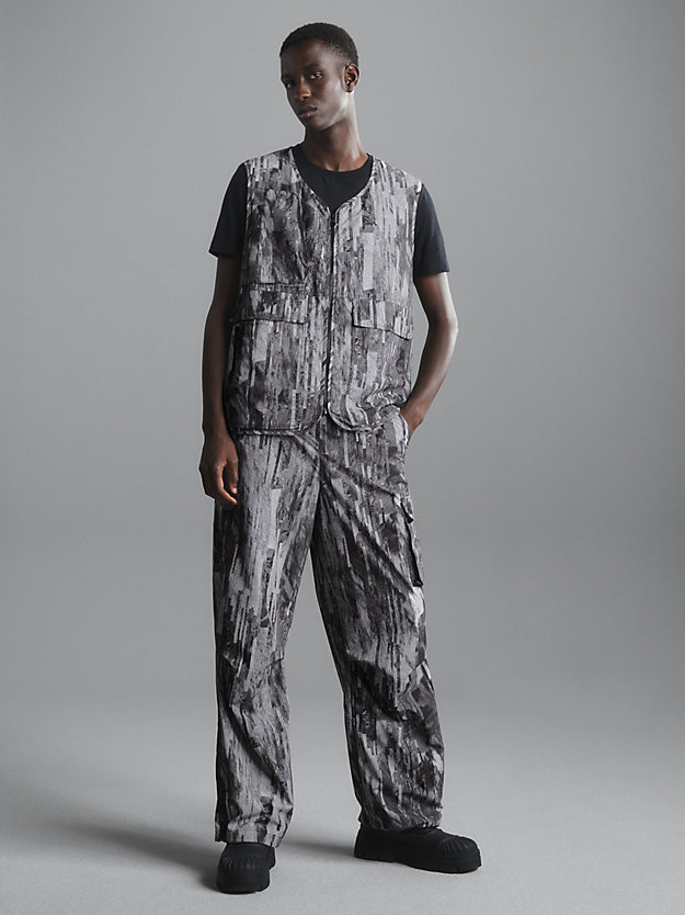 glitched aop unisex printed cargo pants for unisex calvin klein jeans