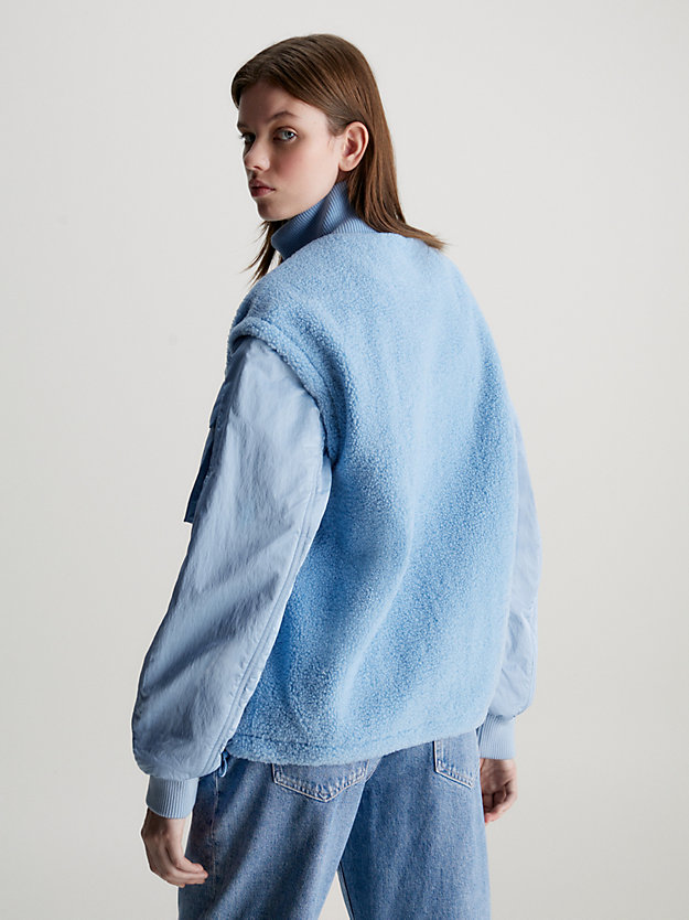 westside blue unisex 2-in-1 sherpa jacket for unisex calvin klein jeans