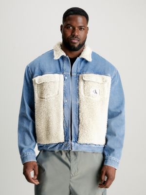 Denim fleece deals jacket men's