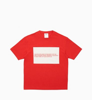 red calvin klein tshirt