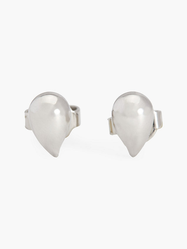 silver oorbellen - sculptured drops voor dames - calvin klein