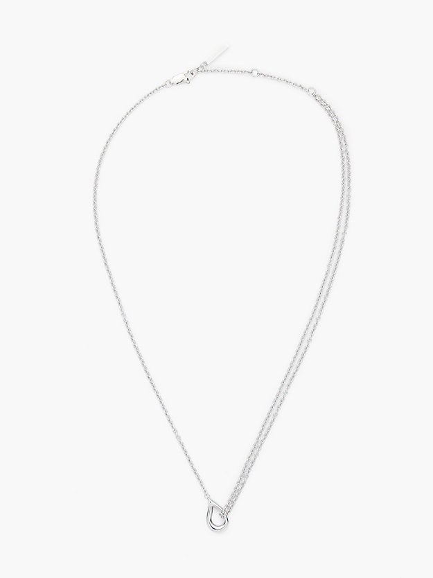 silver necklace - sculptured drops for women calvin klein