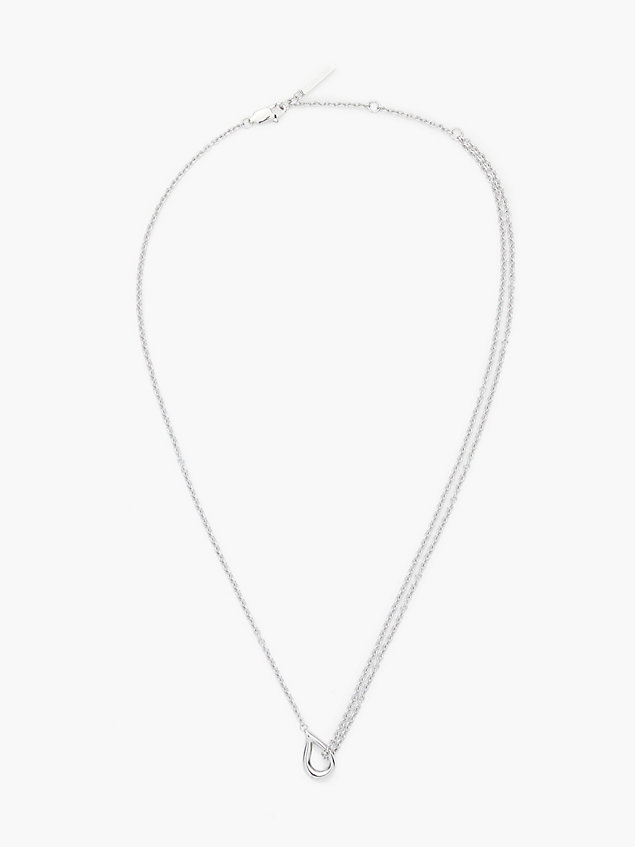 silver necklace - sculptured drops for women calvin klein