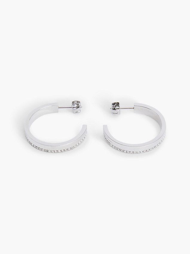 silver earrings - minimal linear for women calvin klein