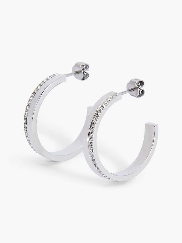 silver earrings - minimal linear for women calvin klein