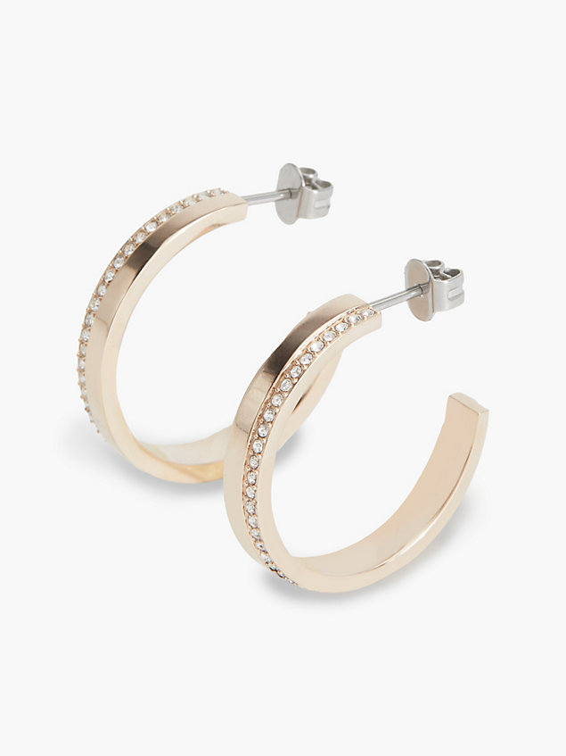 gold earrings - minimal linear for women calvin klein