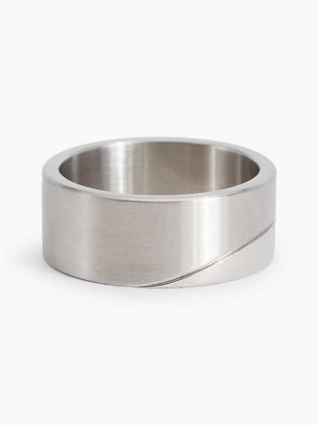 bague - minimal circular silver pour femmes calvin klein