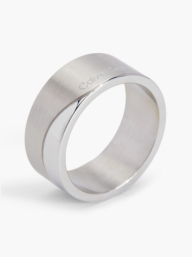 anillo - minimal circular silver de mujer calvin klein