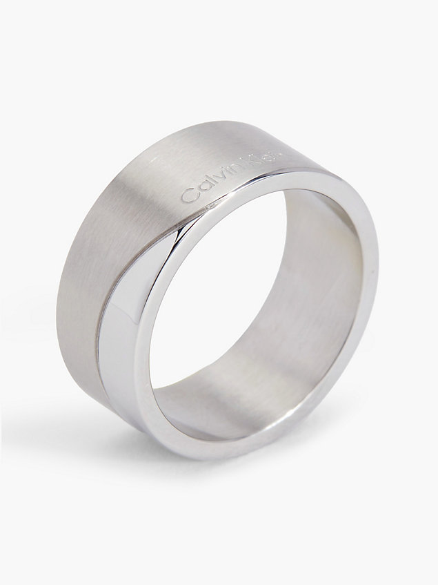 anello - minimal circular silver da donna calvin klein