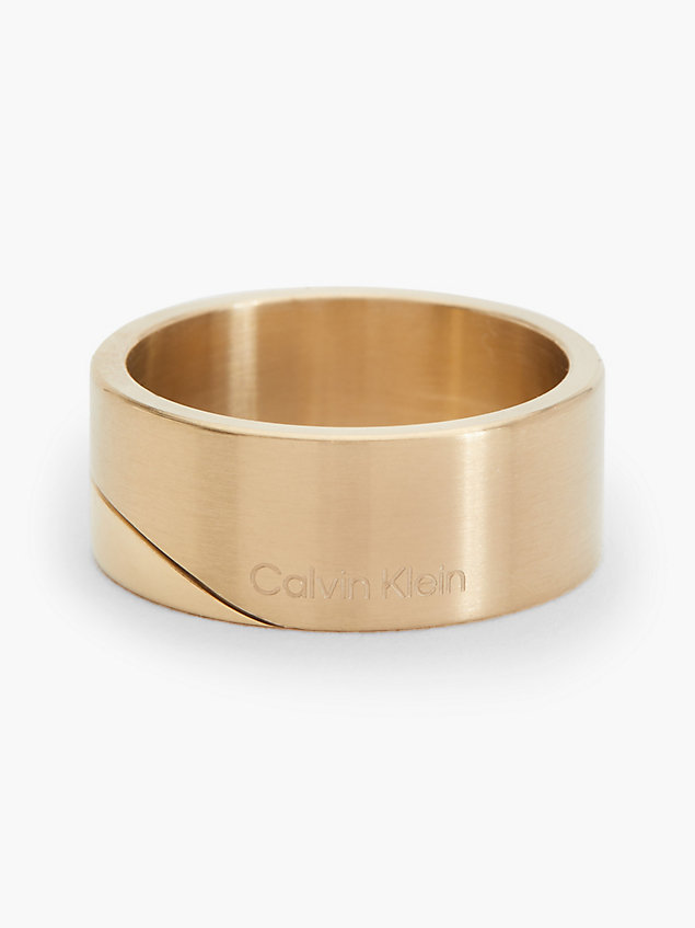 anillo - minimal circular gold de mujer calvin klein