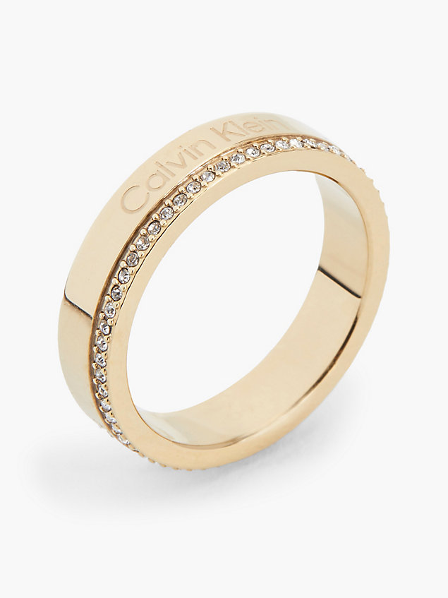 gold ring - minimal linear for women calvin klein