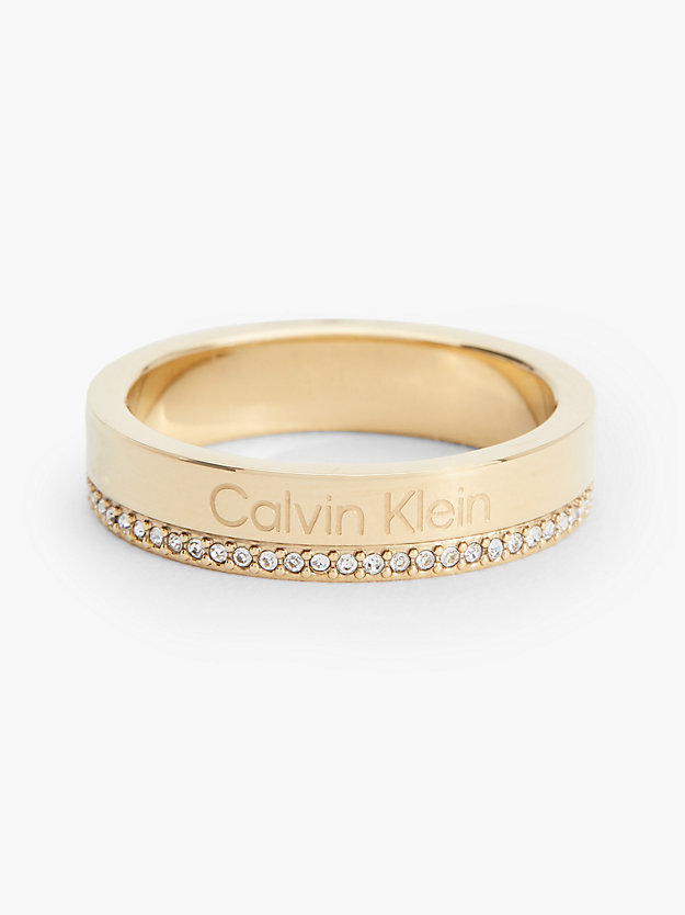 gold ring - minimal linear for women calvin klein