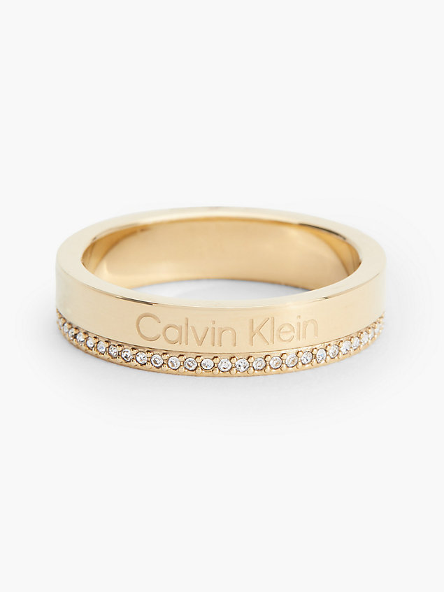 gold ring - minimal linear für damen - calvin klein
