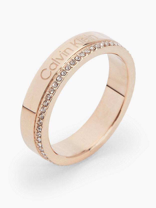 carnation gold pierścionek - minimal linear dla kobiety - calvin klein