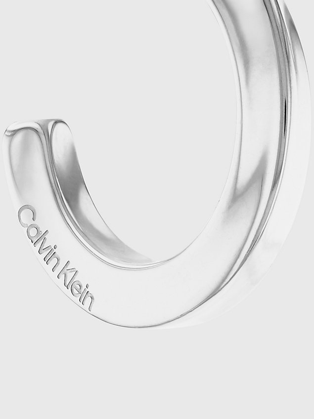 silver oorbellen - twisted ring voor dames - calvin klein