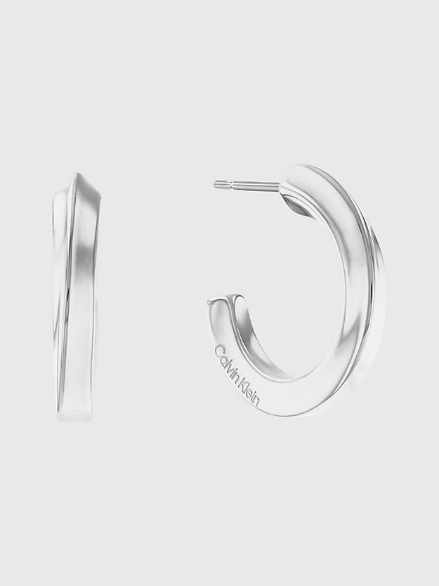 SILVER Boucles d'oreilles - Twisted Ring for femmes CALVIN KLEIN