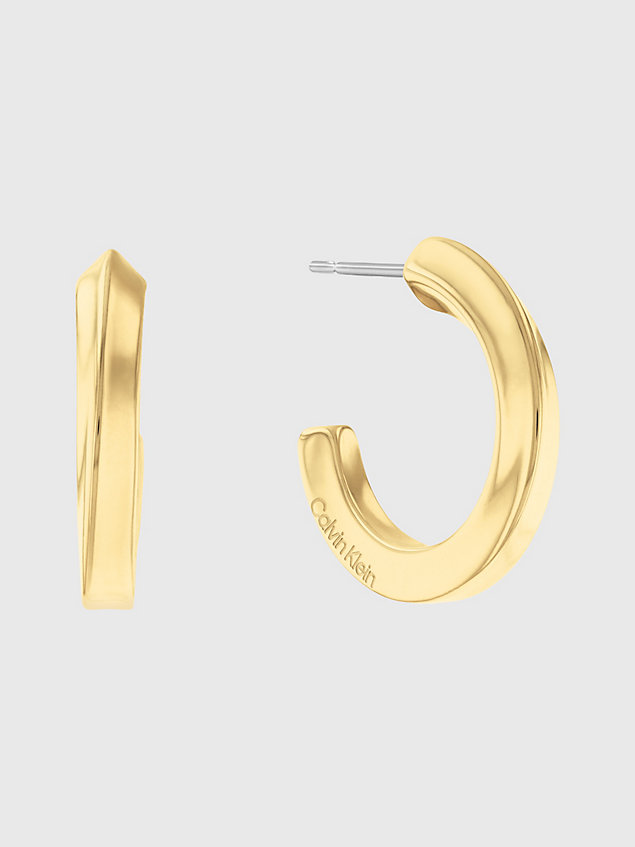 gold kolczyki - twisted ring dla kobiety - calvin klein