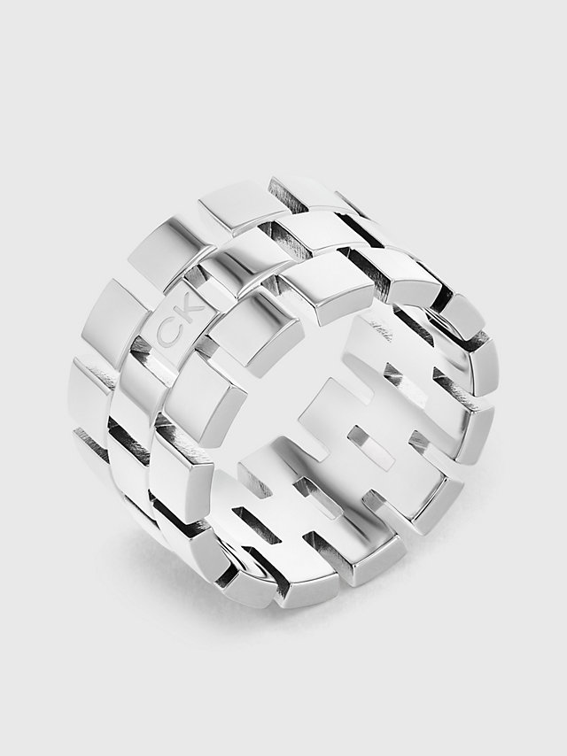 Silver Ring - Geometric undefined dames Calvin Klein