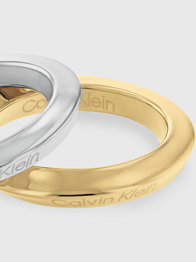 silver pierścionek - twisted ring dla kobiety - calvin klein