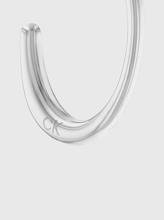 silver earrings - playful organic shapes for women calvin klein