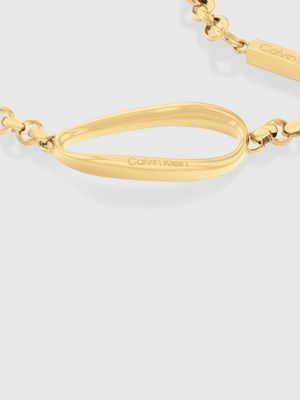 gold organic shape chain bracelet for women calvin klein