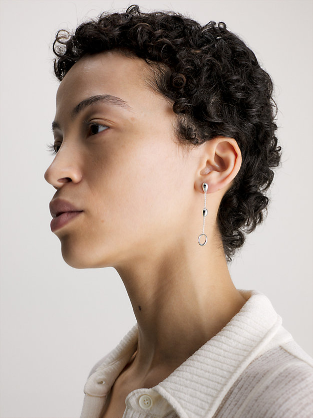 SILVER Boucles d'oreilles - Playful Organic Shapes for femmes CALVIN KLEIN