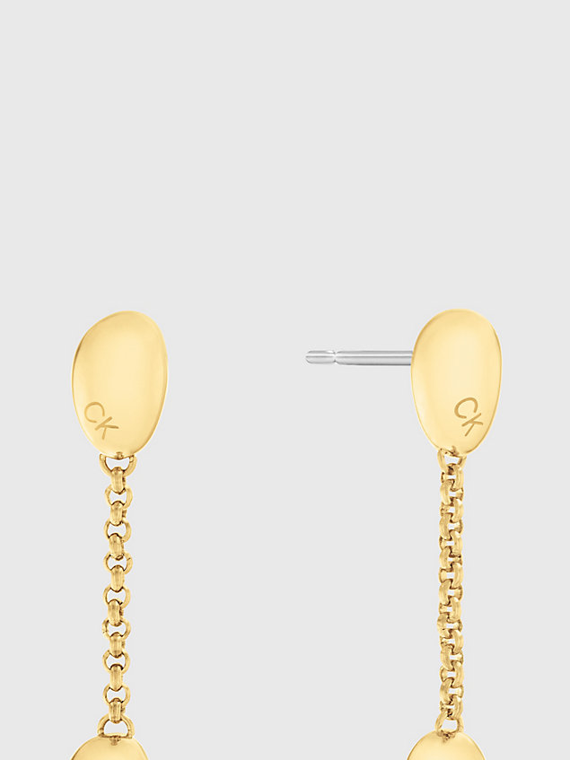 gold earrings - playful organic shapes for women calvin klein