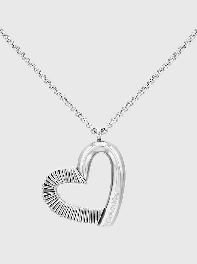 silver necklace - minimalistic hearts for women calvin klein