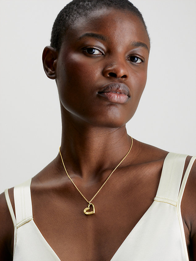 gold necklace - minimalistic hearts for women calvin klein