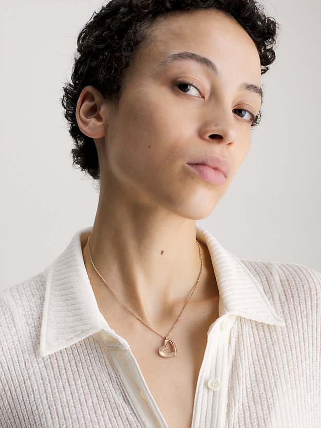 ROSE GOLD Necklace - Minimalistic Hearts for women CALVIN KLEIN