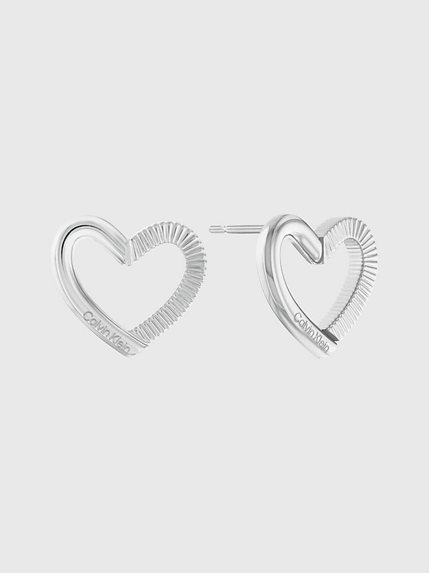 silver earrings - minimalistic hearts for women calvin klein