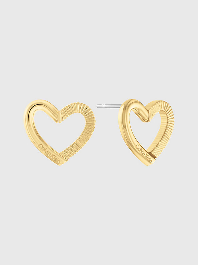 gold earrings - minimalistic hearts for women calvin klein