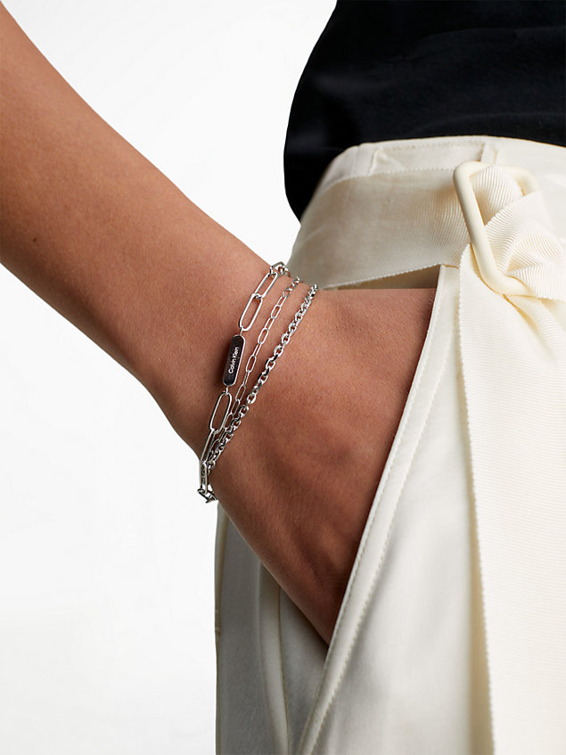 silver chain bracelet gift set for women calvin klein