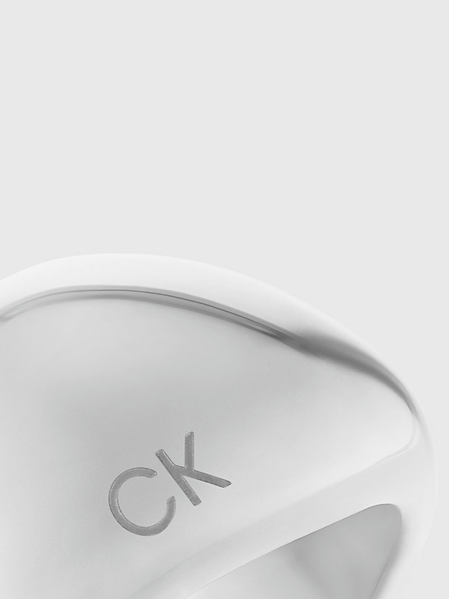 silver ring - playful organic shapes for women calvin klein