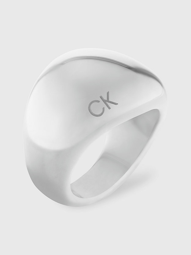 silver pierścionek - playful organic shapes dla kobiety - calvin klein