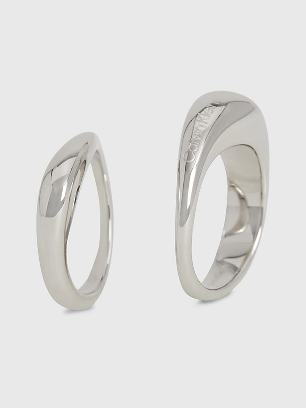 silver ring - elongated drops for women calvin klein